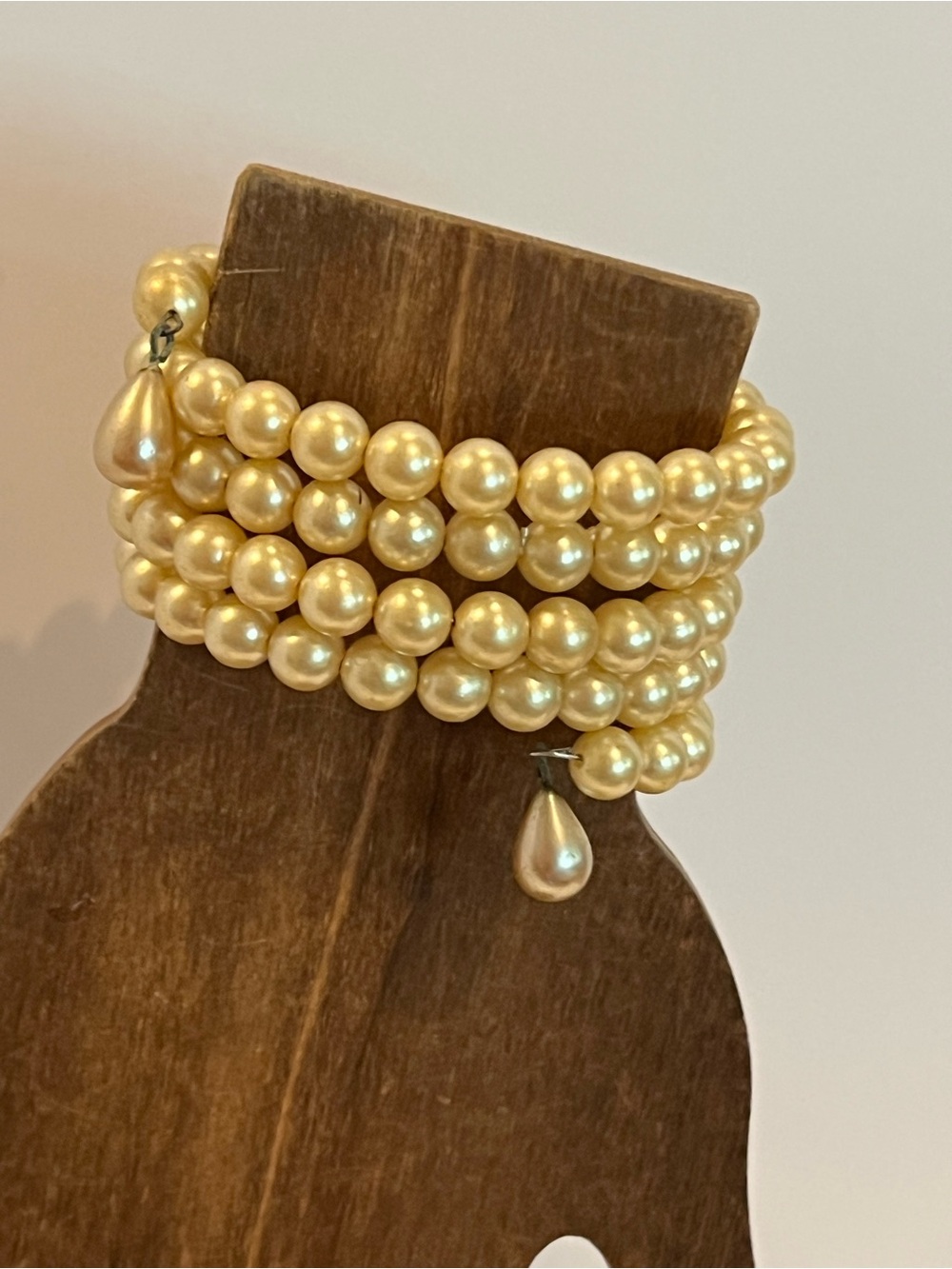 Vintage Wrap Glass Pearl Bracelet